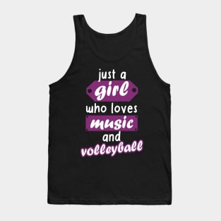 Music and volleyball women girls gift Tank Top